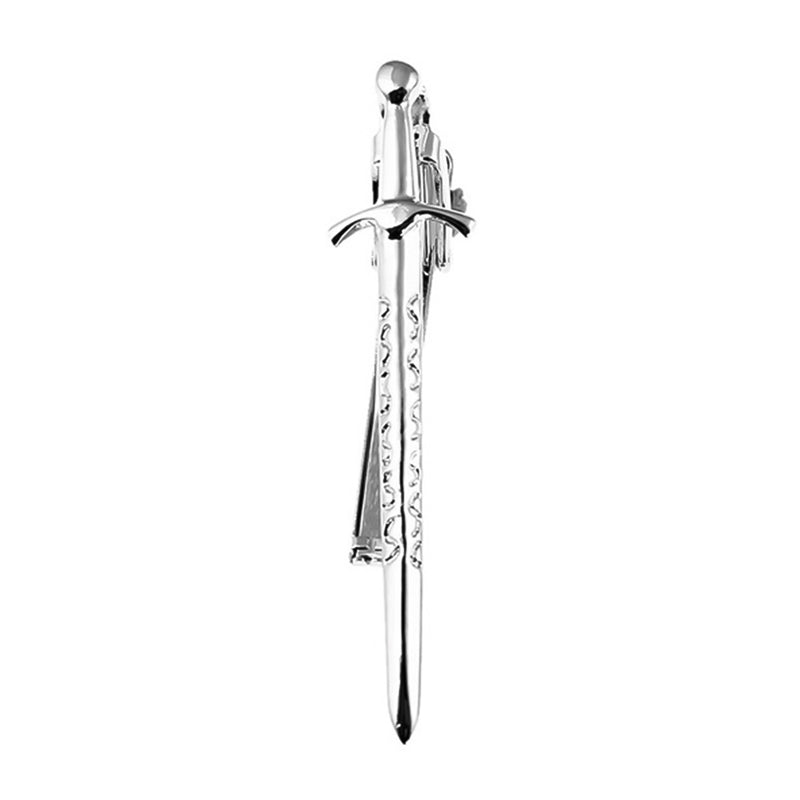 Claymore Sword Tie Clip Silver Top View