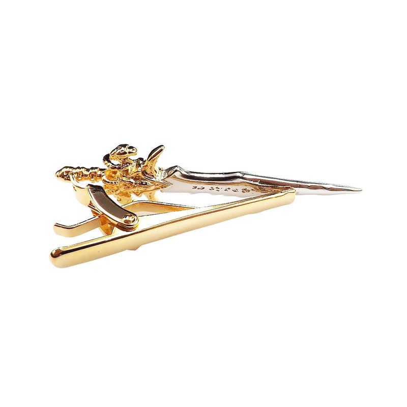 Medieval Sword Tie Clip Silver & Gold Back