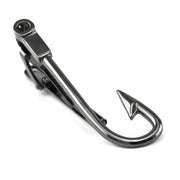 Fish Hook Tie Clip Gunmetal Black Top View