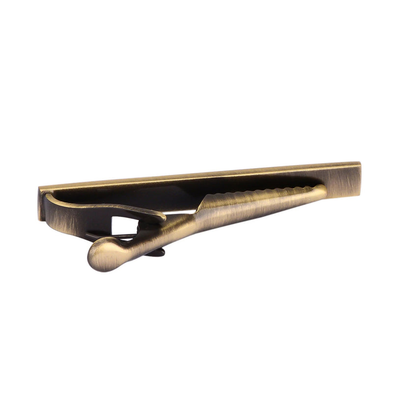 Brushed Tie Clip Vintage Bronze Medium Length Back View