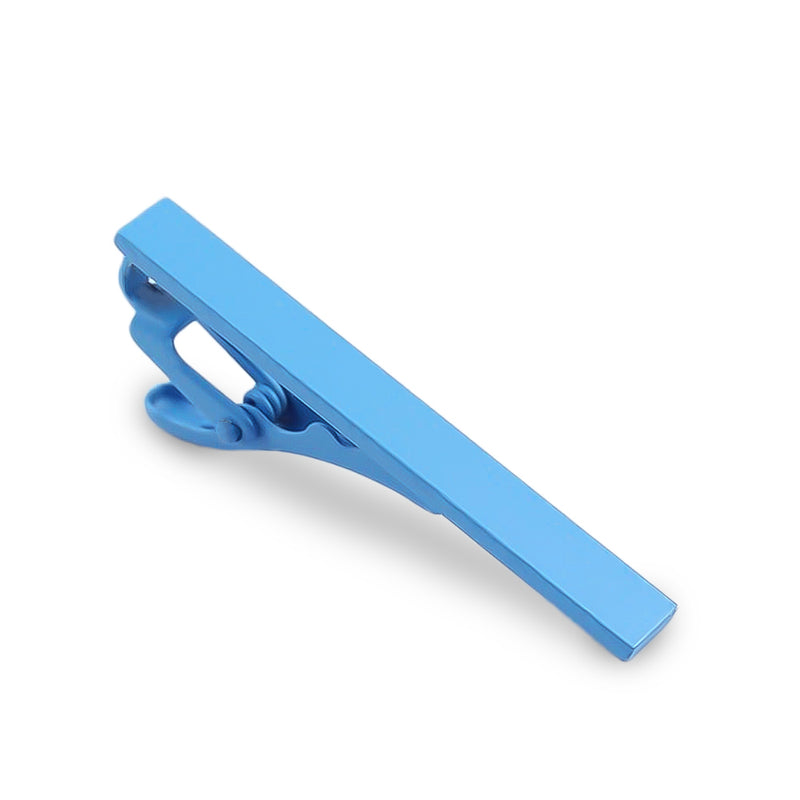Short Tie Clip Cyan Blue Image Front