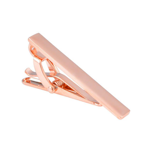 Short Flat Rose Gold Tie Clip Top View