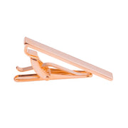 Short Flat Rose Gold Tie Clip Side View