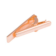 Short Flat Rose Gold Tie Clip Back View