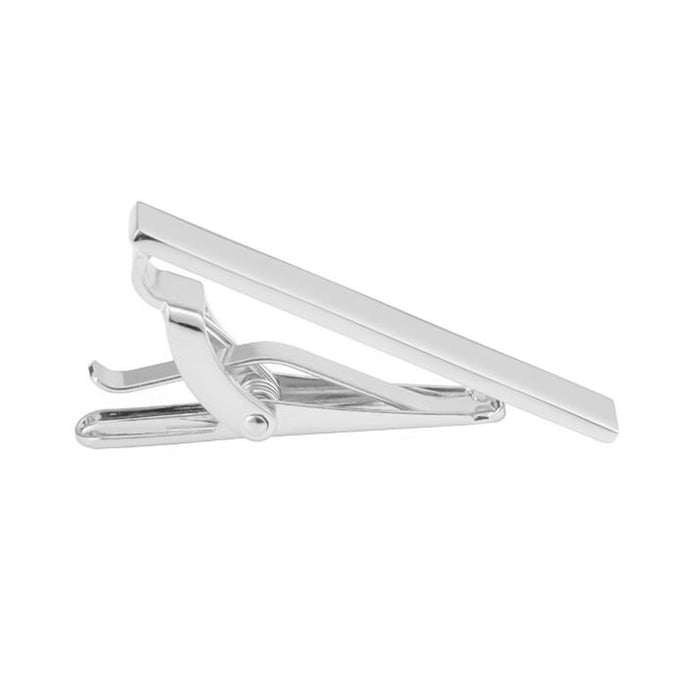 Short Silver Tie Clip High Quality Side