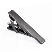 Flat Short Gunmetal Black Tie Clip