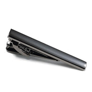 Gunmetal Black Tie Clip Glossy Medium-Length For Men Top