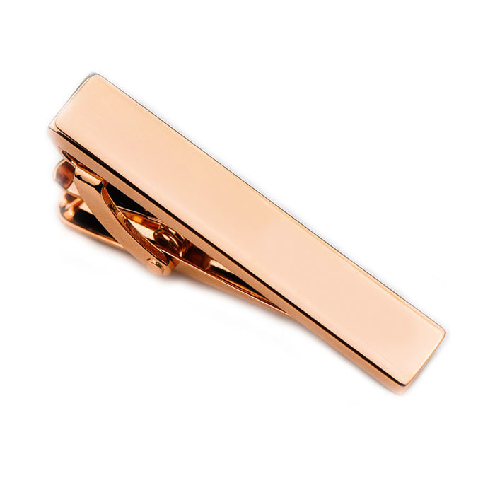 Short Wide Rose Gold Tie Clip Top View