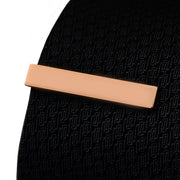 Short Wide Rose Gold Tie Clip On Tie