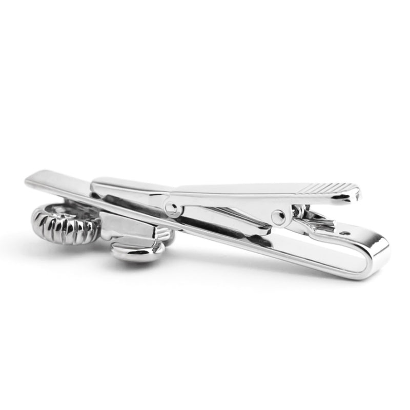 Farm Tractor Tie Clip Silver Bottom