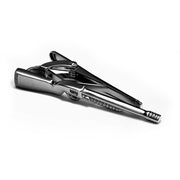 Rifle Gun Tie Clip Gunmetal Black Front View
