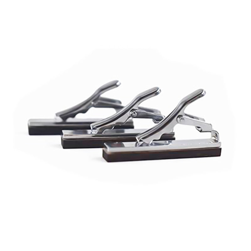 Tie Clip - Wood Short Brown Dark (Silver)