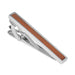 Inlayed Light Wood Tie Clip Silver Side View