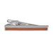 Inlayed Light Wood Tie Clip Silver Front View