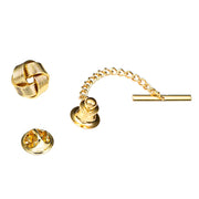 Multi-Twist Knot Tie Tack Gold Top Open