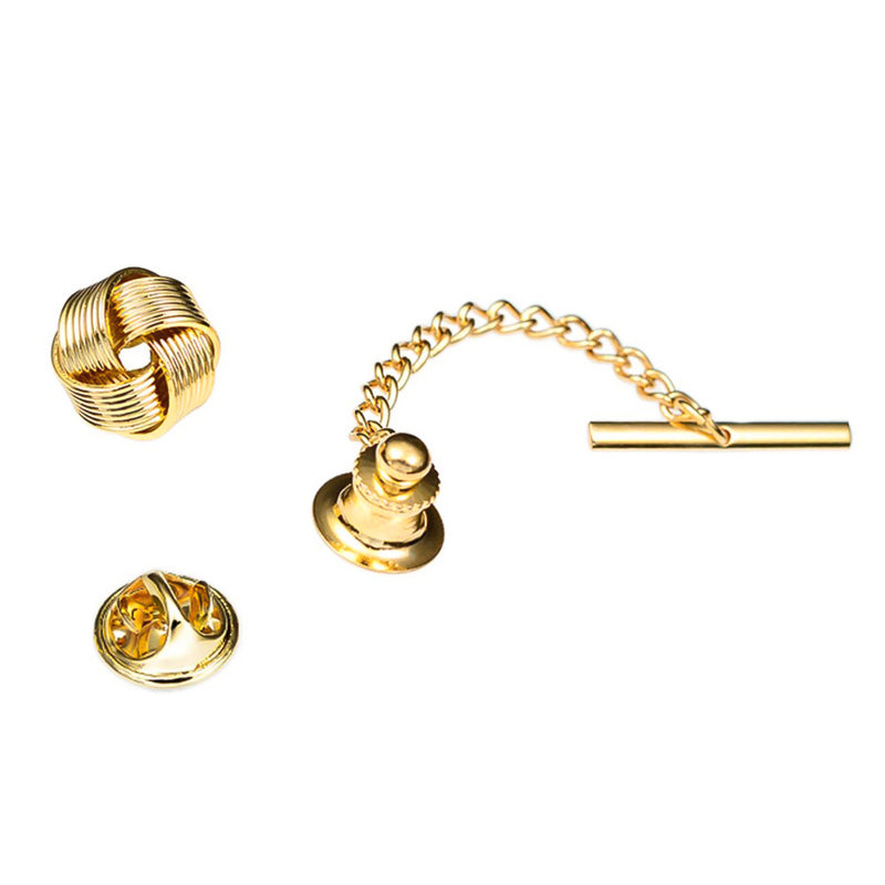 Multi-Twist Knot Tie Tack Gold Top Open