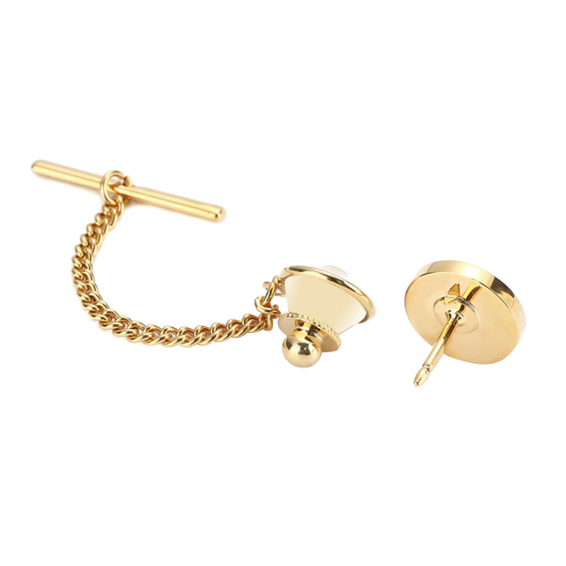 Flat Round Tie Tack Gold Open