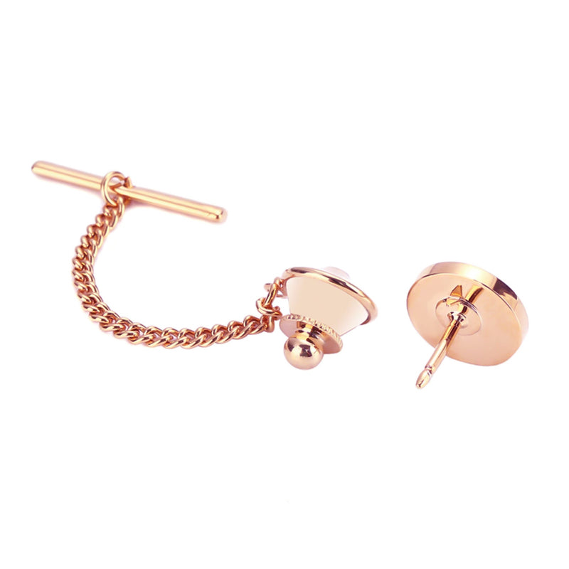 Flat Round Tie Tack Rose Gold Open