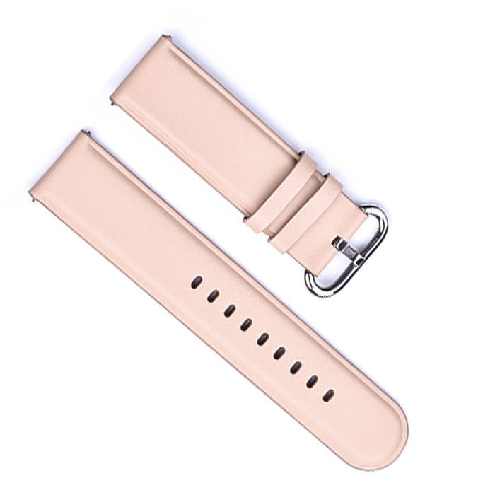 20mm Watch Strap Round Edge Creole Pink Genuine Leather Top View