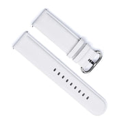 22mm Watch Strap Round Edge White Genuine Leather Top View