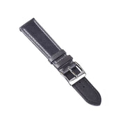 20mm Watch Strap Oil Waxed Dark Grey Genuine Leather Front View