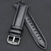 20mm Watch Strap Padointa Padded Genuine Leather Black Smooth Display