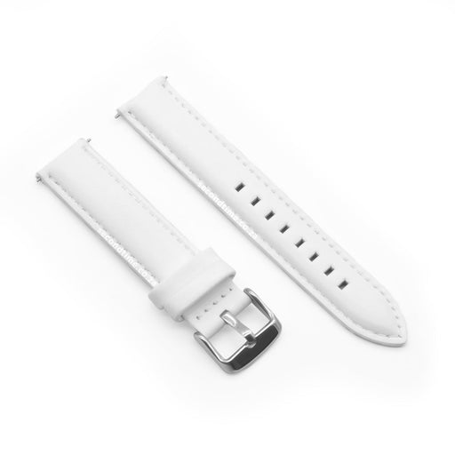 20mm Watch Strap Padointa Padded Genuine Leather White Smooth Top View