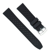 22mm Watch Strap FKM Rubber Frustuma Black Top View