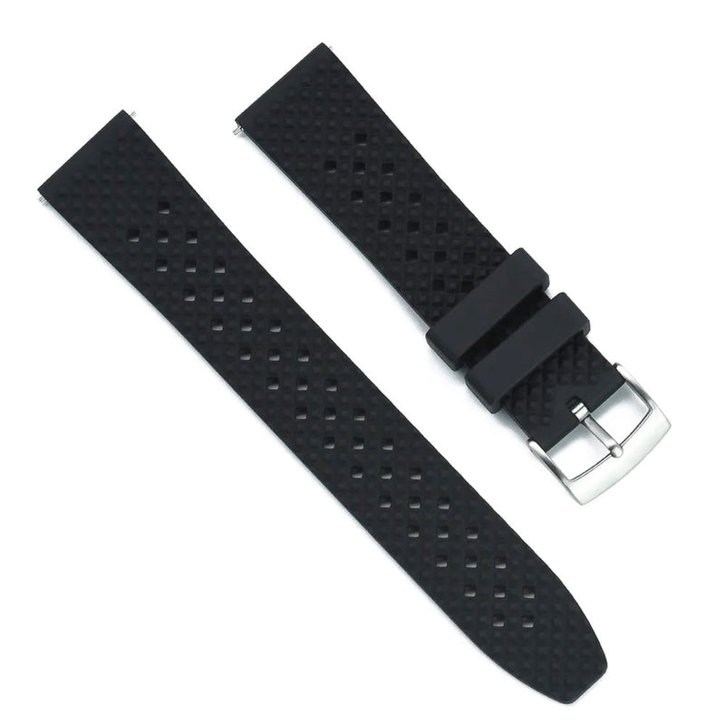22mm Watch Strap FKM Rubber Frustuma Black Top View