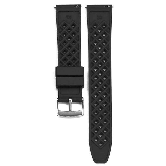 Watch Strap 20mm Black Frustuma FKM Rubber Bottom View