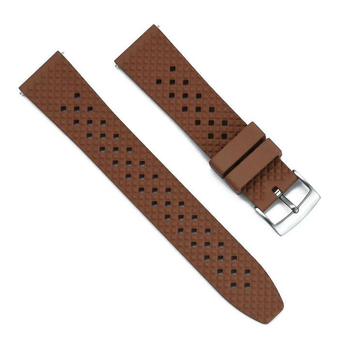 22mm Watch Strap FKM Rubber Frustuma Brown Top View