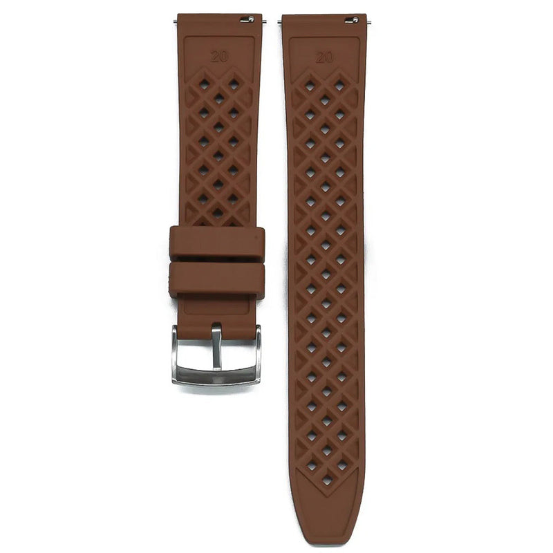 Watch Strap 20mm Brown Frustuma FKM Rubber Back View
