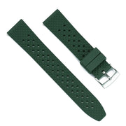 22mm Watch Strap FKM Rubber Frustuma Dark Green Top View