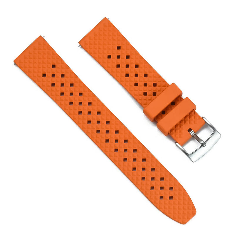 Watch Strap 20mm Orange Frustuma FKM Rubber Front View