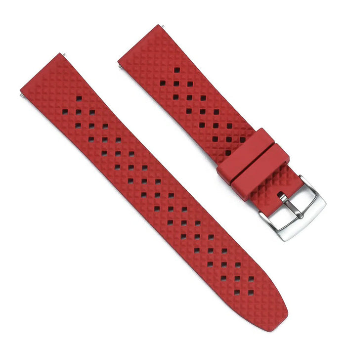 22mm Watch Strap FKM Rubber Frustuma Red Top View