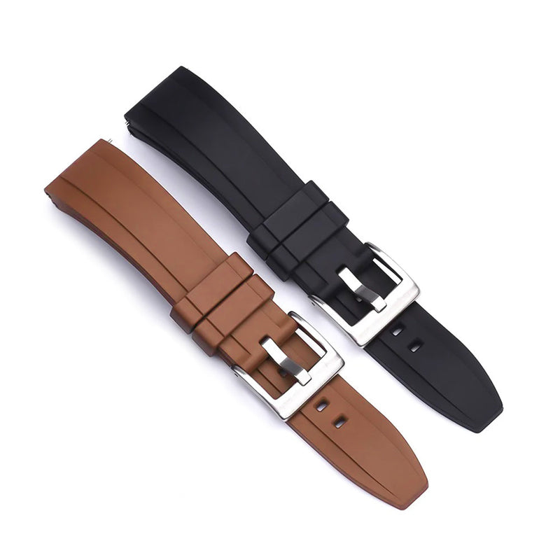 Watch Strap 20mm Brown Lemans FKM Rubber Display View