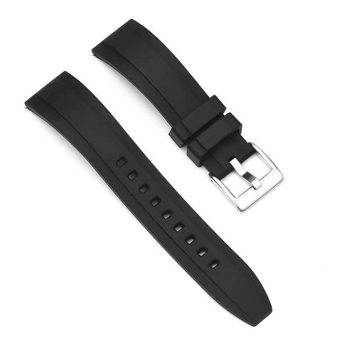 22mm Watch Strap FKM Rubber Lemans Black Top View