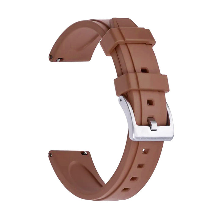 22mm Watch Strap FMK Rubber Lemans Brown Front View
