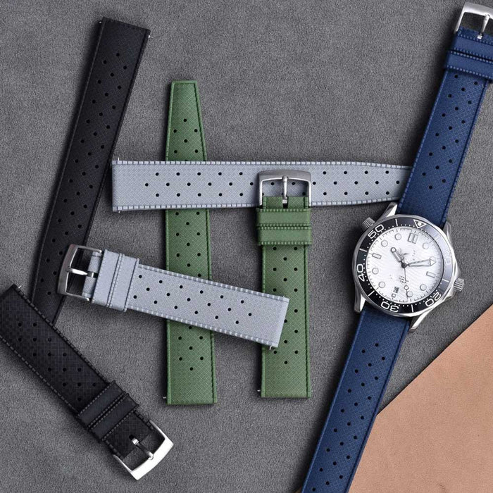 Watch Strap 20mm Grey Tropicana FKM Rubber Display