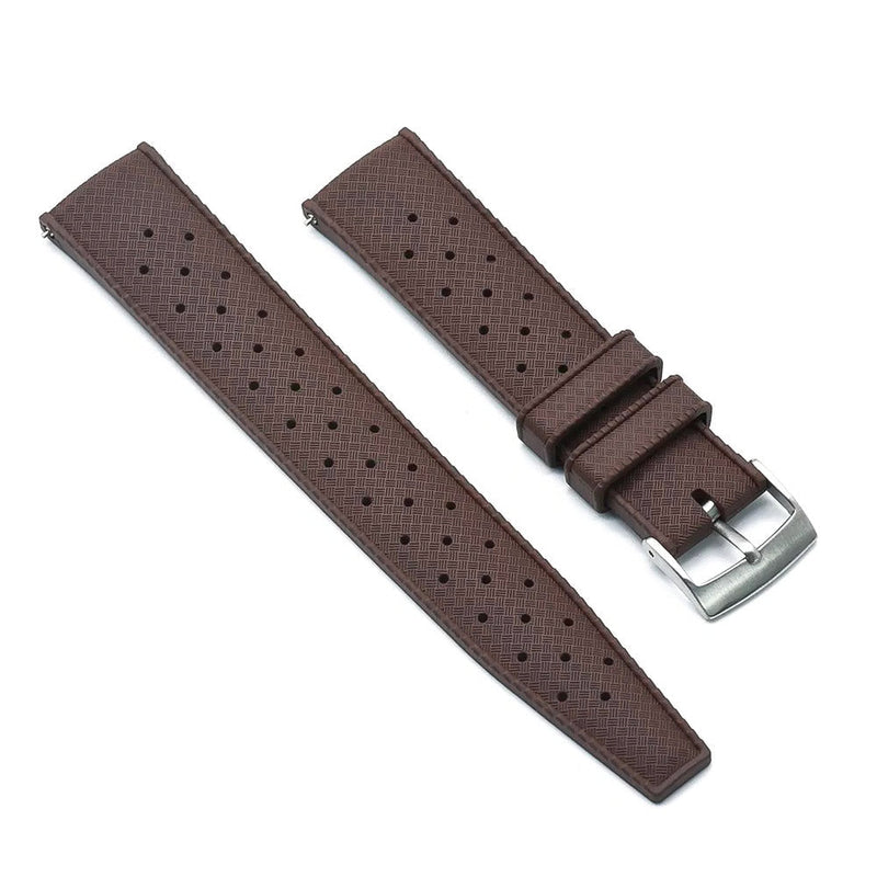 22mm Watch Strap FKM Rubber Tropicana Brown Top View
