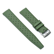 22mm Watch Strap FKM Rubber Tropicana Khaki Green Top View
