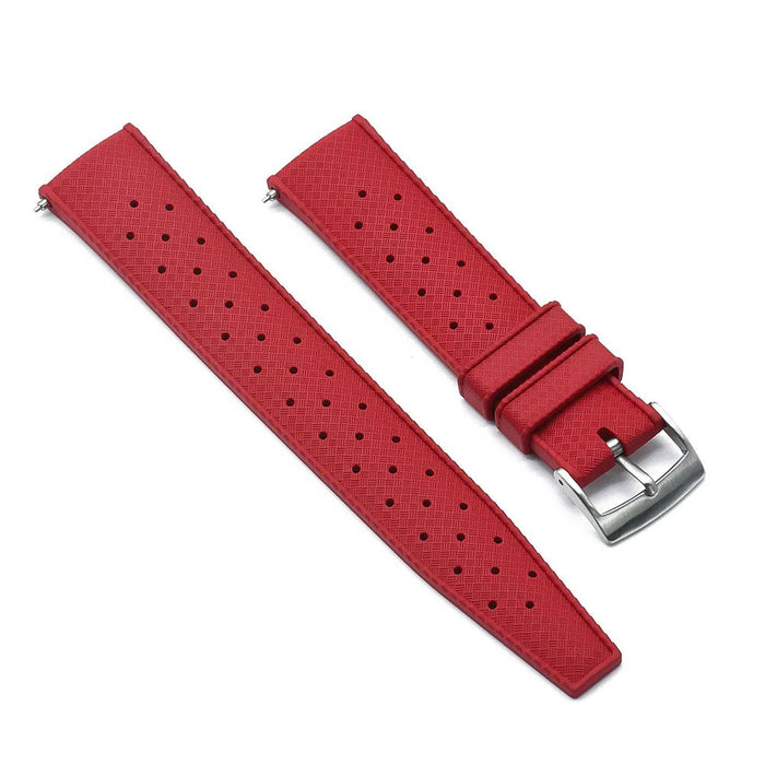 22mm Watch Strap FKM Rubber Tropicana Red Top View