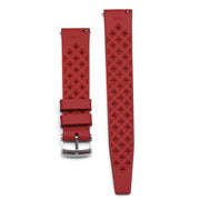 22mm Watch Strap FKM Rubber Tropicana Red Bottom View