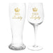 His Lordship Her Ladyship Beer Wine Glass Set Gold Writing Image Front