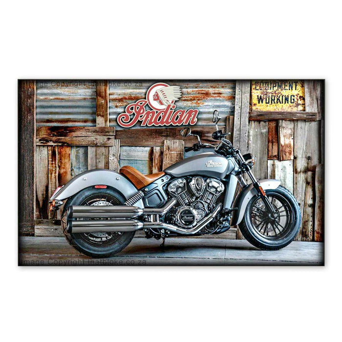 2015 Indian Scout Motorcycle Wood Print Sign