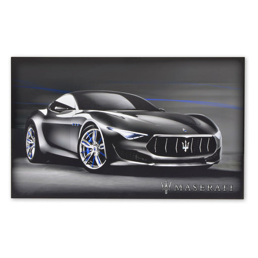 Large Wood Block Print Maserati Alfieri Concept Sports Car