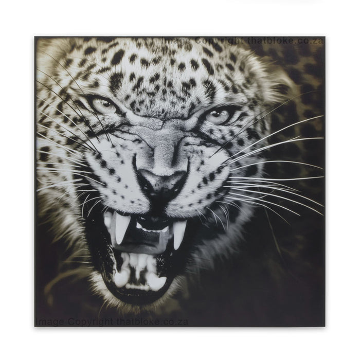 Medium sized South African Leopard Wood Sign Animal Print Wall Decor