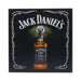 Jack Daniels Whiskey Bottle and Logo Wood Block Print Image Front