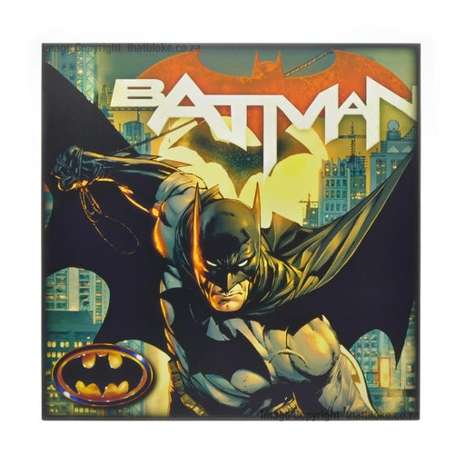 Superhero Batman Wood Sign Print In Action Comic Book Style Medium Sized