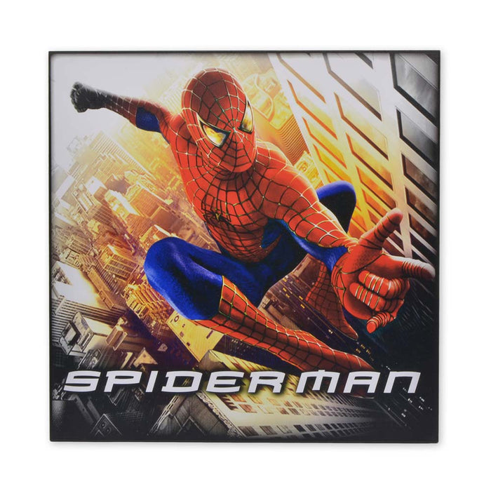 Medium Wood Sign Print - Superhero Spider-Man Jumping Buildings